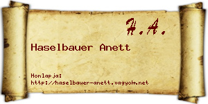 Haselbauer Anett névjegykártya